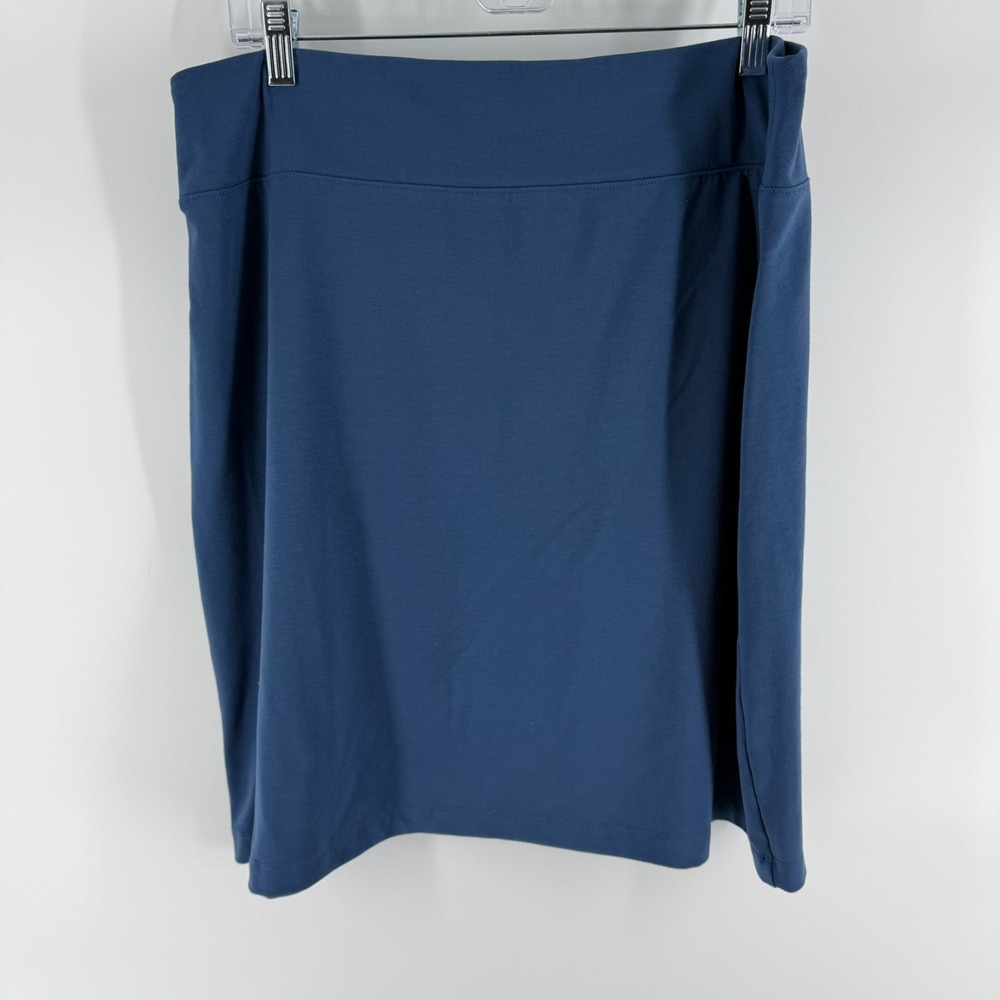 Eddie Bauer Straight & Pencil Skirt Women XL Blue Stretch High Waist Office Wear